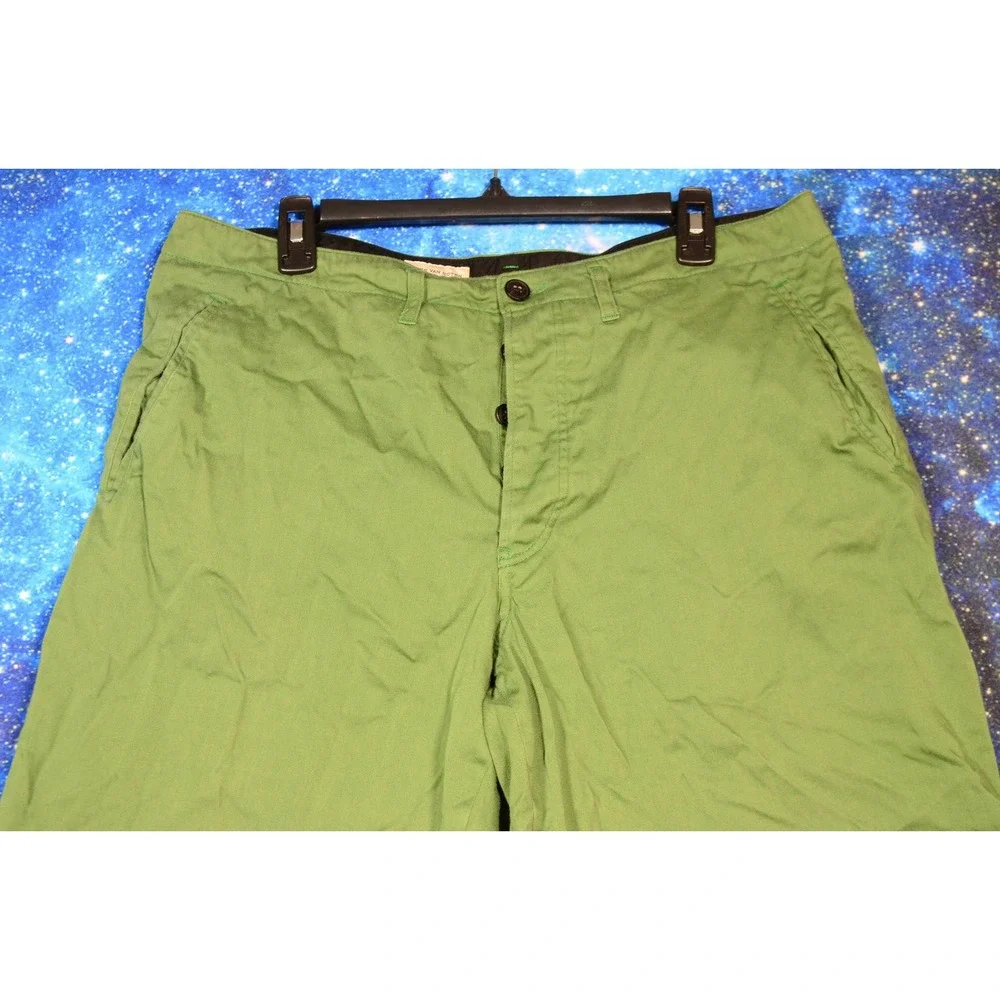 Dries Van Noten Pants Mens 54 Green Chino Cotton Button Fly Casual Belgium